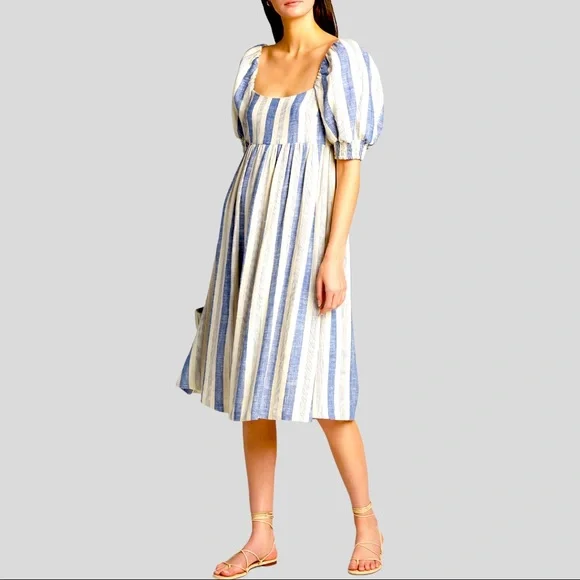 alice and olivia blue and white striped dress NWT Alice & Olivia Sleeveless Blue & White Striped Lindsey Dress main image 0